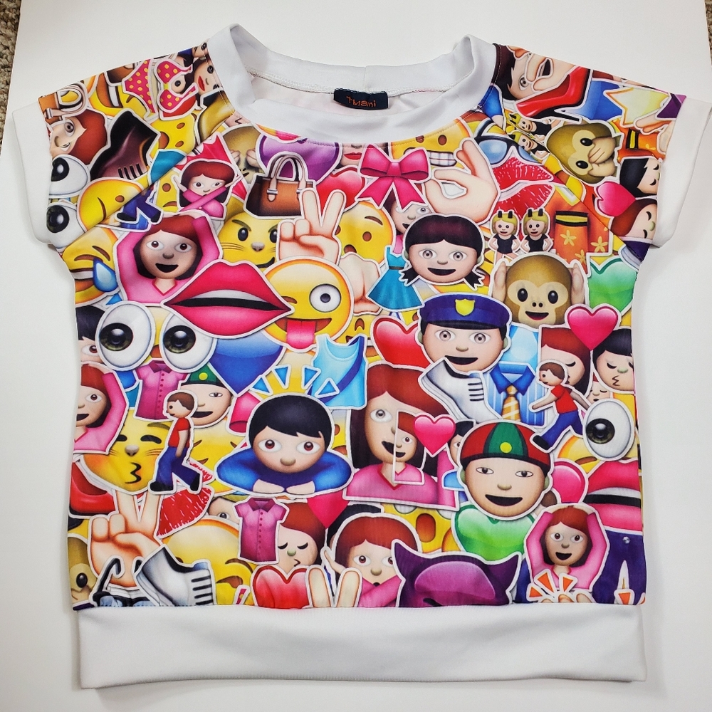 Tmani Emoji Junior Kids Short Sleeve Tshirt